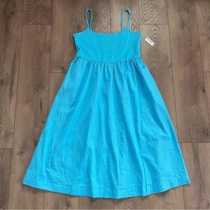 NWT Old Navy Women’s XL Casa Blue Fit & Flare Combination Midi Dress READ